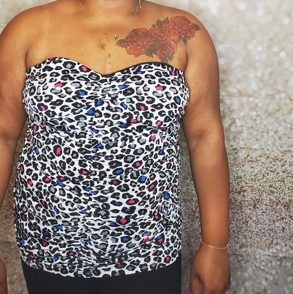 Strapless tunic top